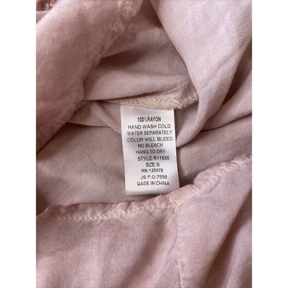 ENTRO M Blush Pink CAYMAN Island ROMPER Shorts One piece Pockets Festival Beach - Picture 10 of 10